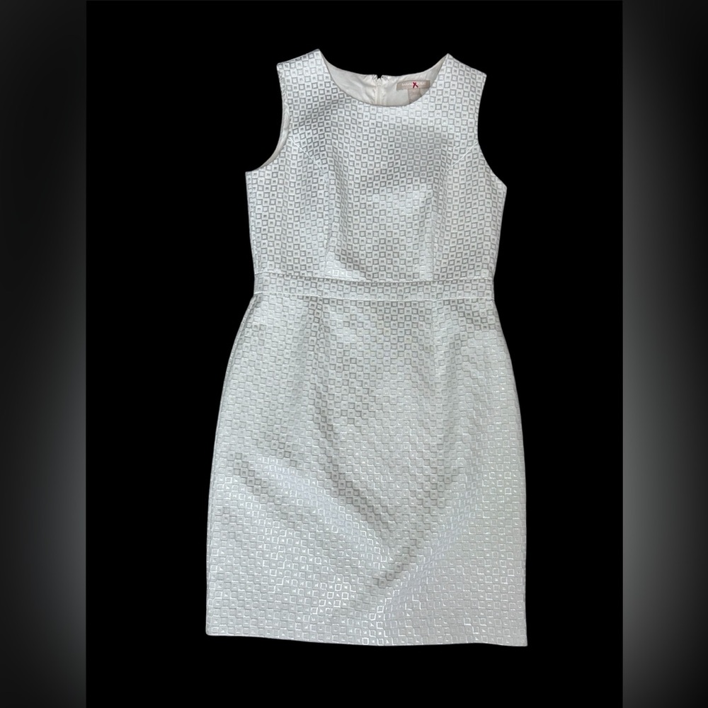 NWT Banana Republic Off White Midi Dress with Geometric Pattern size 10